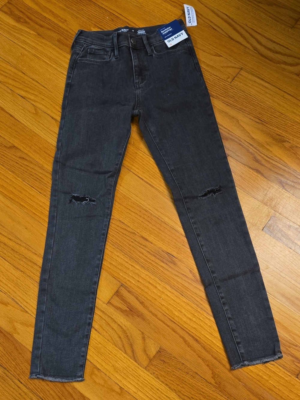 Old Navy Black Rockstar Jeggings Ripped Knee Jeans